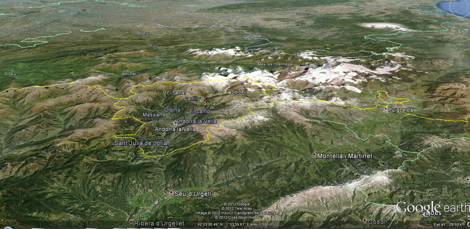 Andorra Earth Map